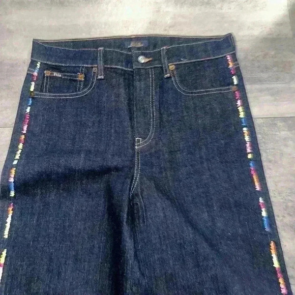 NEW Polo Ralph Lauren Ultra Stretch Wide Leg Jean Dark Indigo Rainbow - Picture 4 of 12